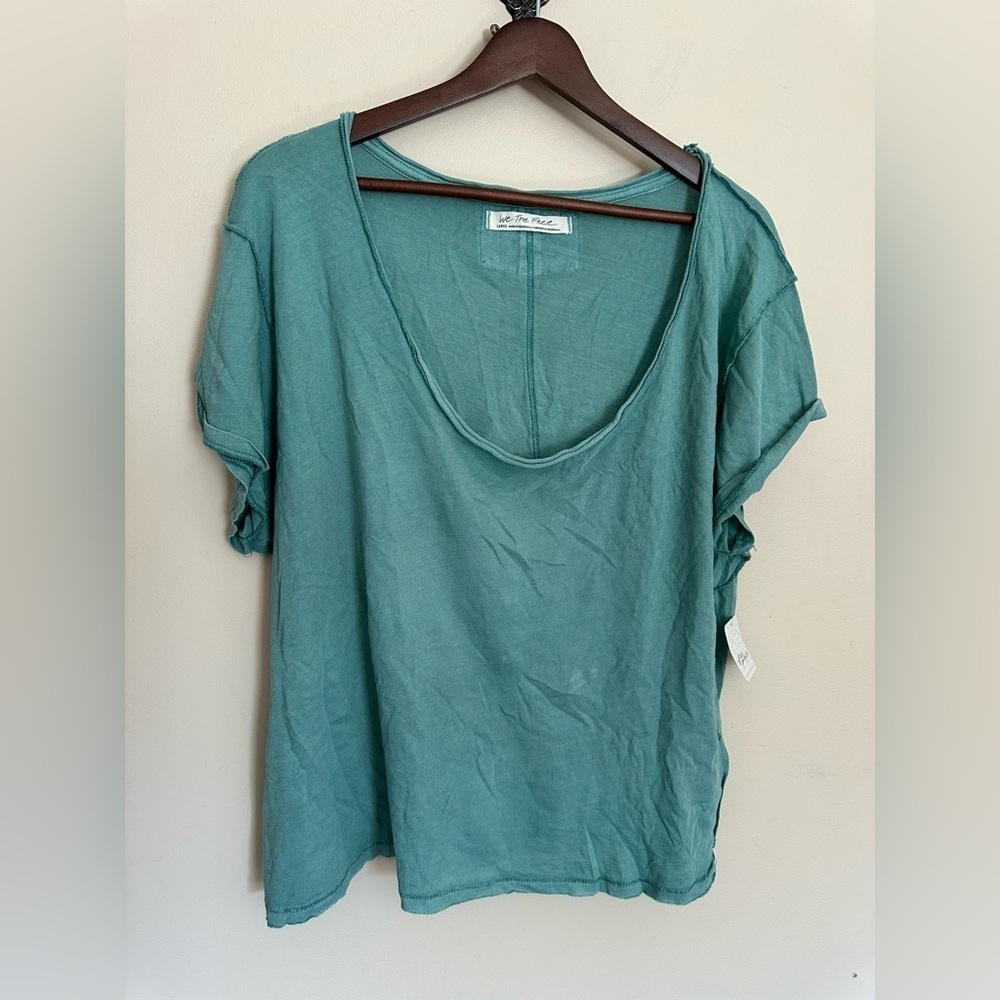 NWT FREE PEOPLE Dylan Tee / White Spruce Large - Picture 5 of 10